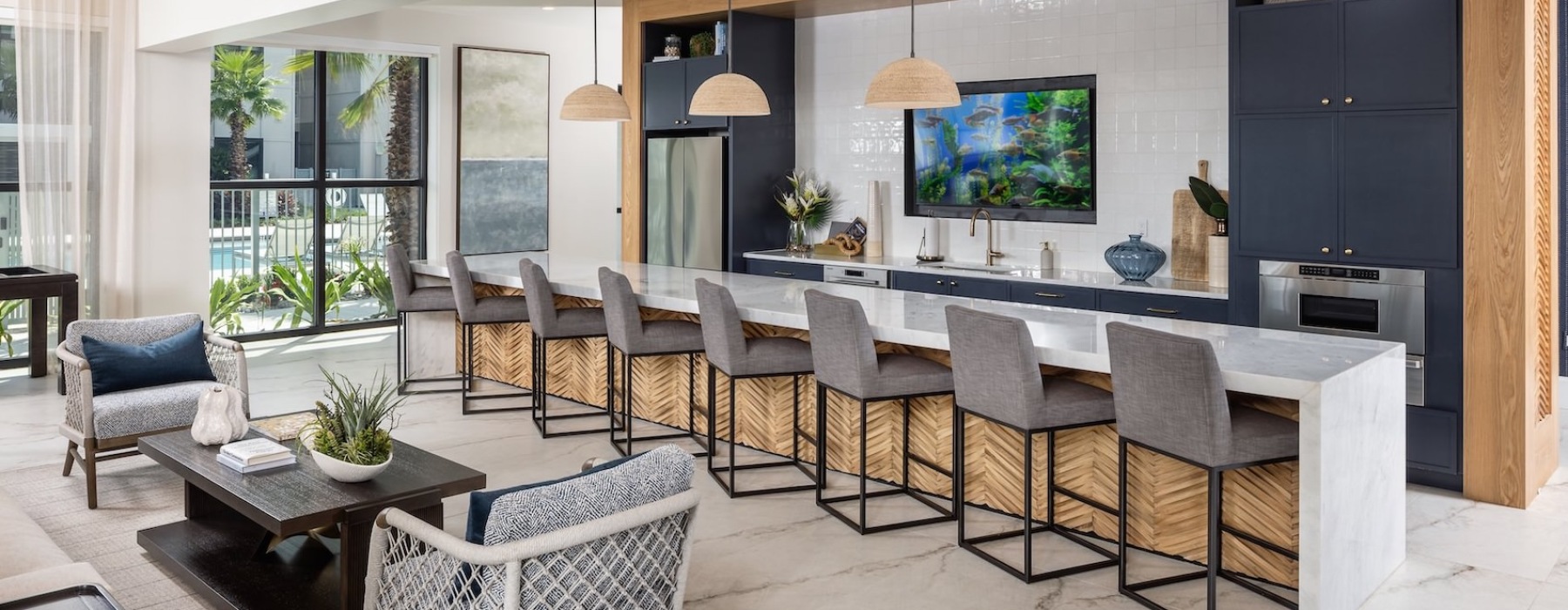 Clubroom with media lounge and gaming