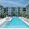 Heated saltwater pool with cabana seating