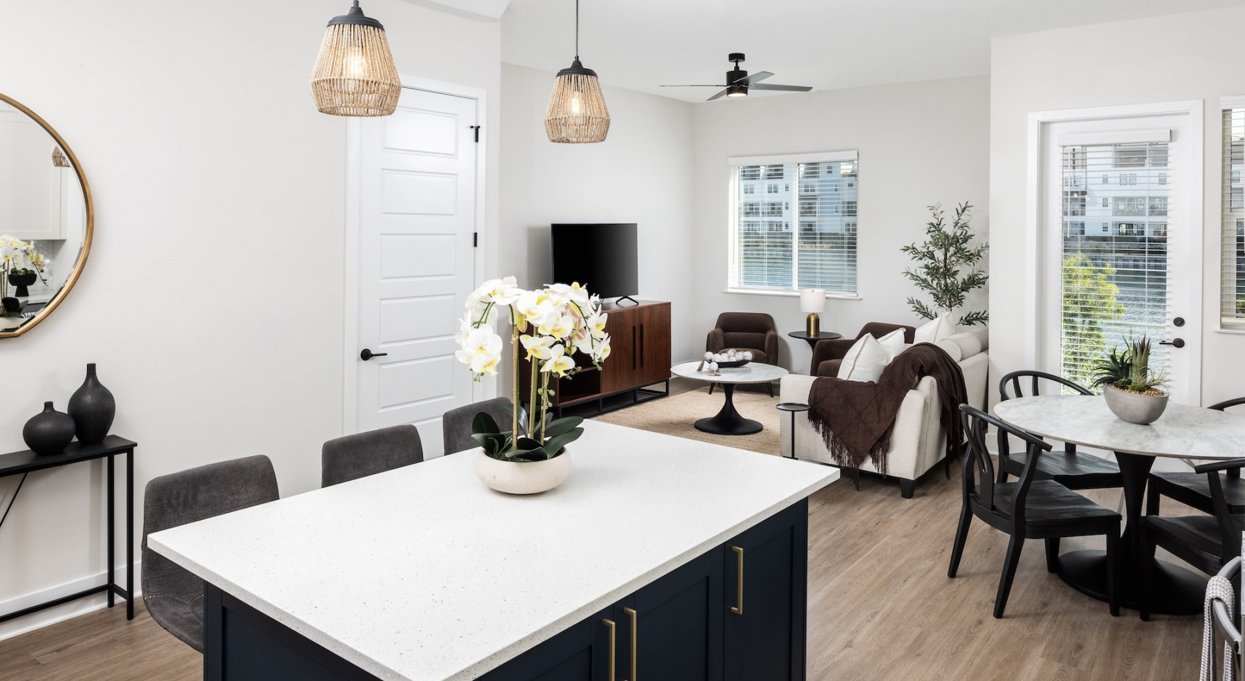 well lit kitchen