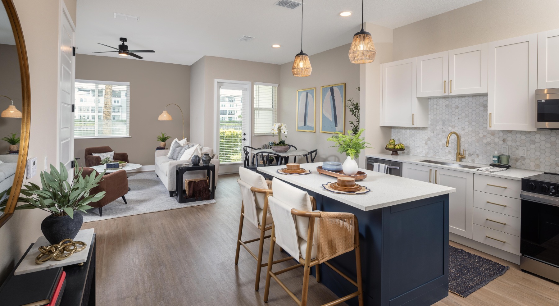 well lit kitchen
